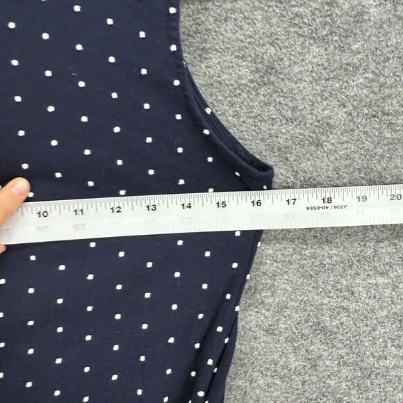 Ann Taylor Top Women S Small Blue Polka Dot Sleeveless Wide Strap Cotton Casual - Picture 5 of 7